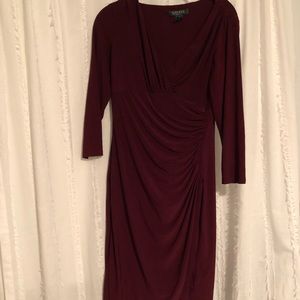 RALPH LAUREN Burgundy Dress